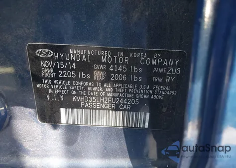 2015 Hyundai Elantra Gt from USA, damaged, VIN KMHD35LH2FU244205